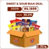 sweet and sour bulk snack box with mango imlee chips and ringo rings