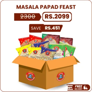 masala papad feast box with ringo rings and sindhi punjabi papad snacks
